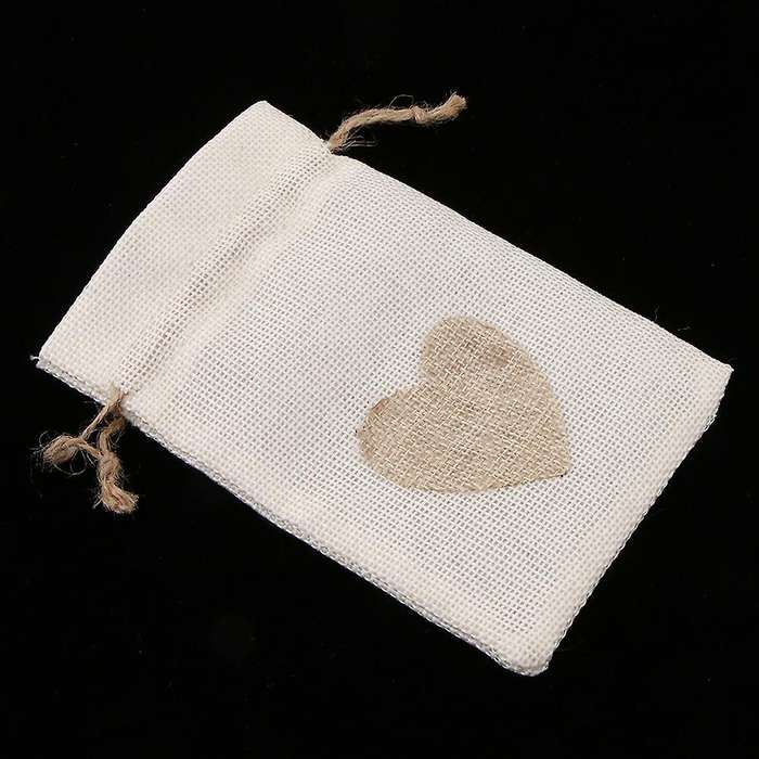 12pcs Chinese Style Linen Bag Candy Bag Sachet Bundle Bag Beige-white