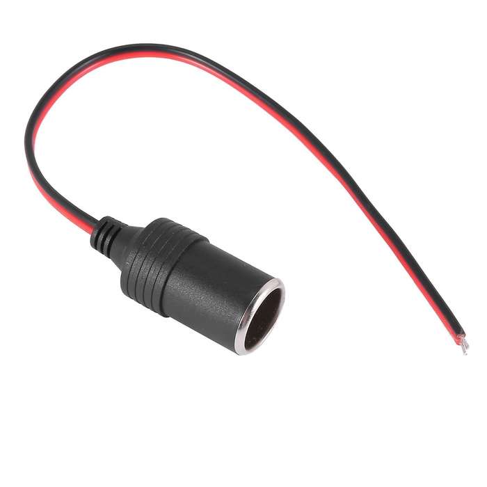 Car Charger Power Cigarette Lighter Female Socket Black W 26cm Cable