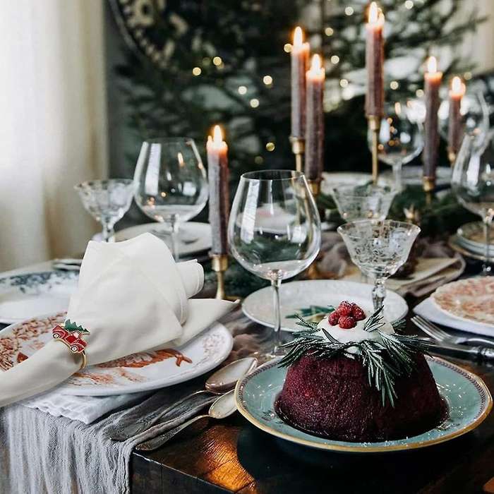 6 Pcs Christmas Car and Tree Napkin Ring,napkin Ring Holder