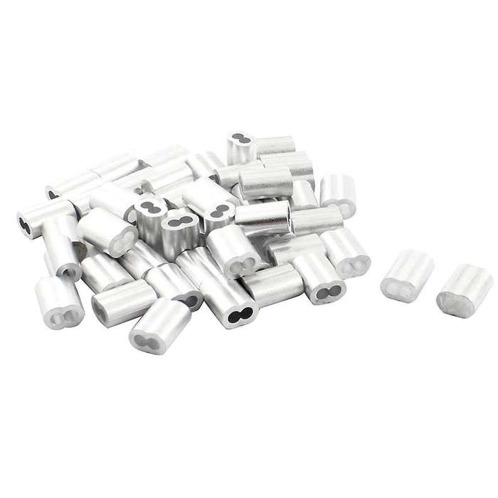 100x Aluminum Crimping Loop Sleeve for 3mm Diameter Wire Rope Cable