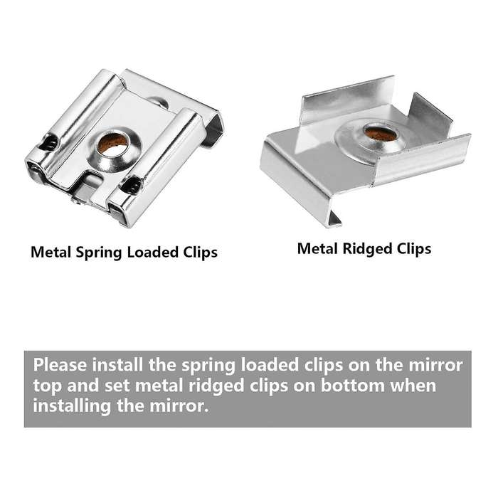 12 Pieces Spring Loaded Mirror Mounting Clips with Screws Tools