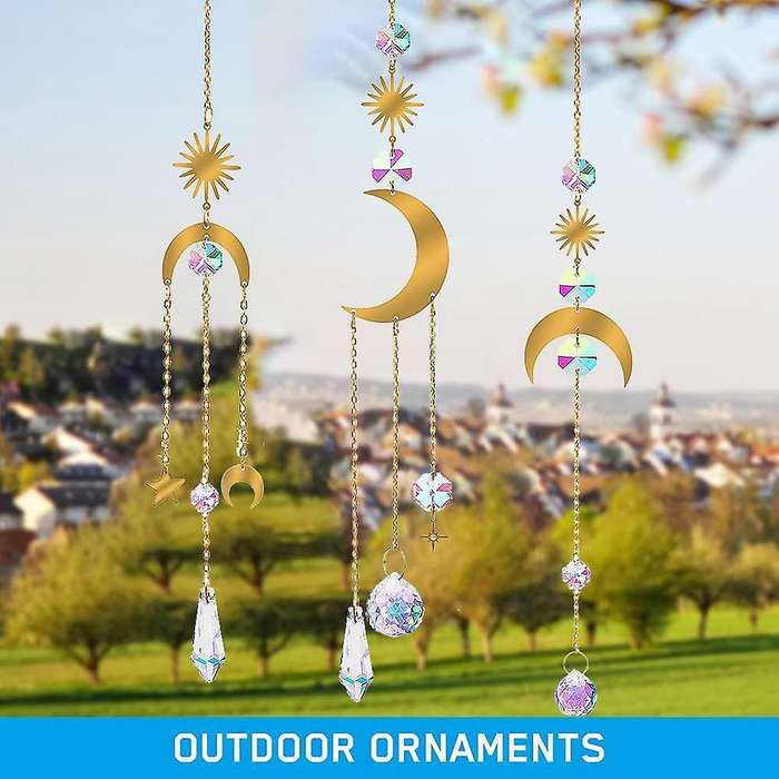 3pcs Crystal Suncatcher Set,hanging Crystals Windowsill Crystal Prism