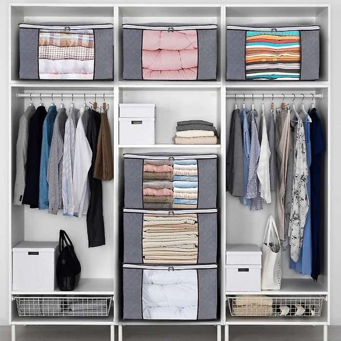 Clothing Storage Bag Large-capacity Foldable Bottom Container-3pcs