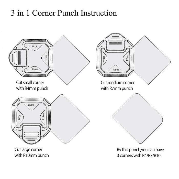 Round Corner Punch, 3 In 1 Paper Corner Cutter for Paper Crafts