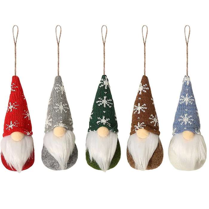 Mini Faceless Old Man Doll Christmas Tree Pendant for Home Party B