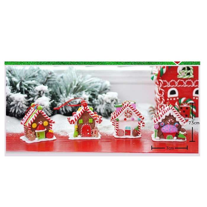 Soft Clay Decoration Ornaments Christmas Window Scene Layout Props D