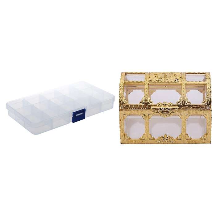 15 Compartments Plastic Storage Plastic Jewelry Box Hot