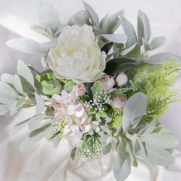 Faux Lambs Ear Stems 5pcs Artificial Greenery for Home Diy Craft