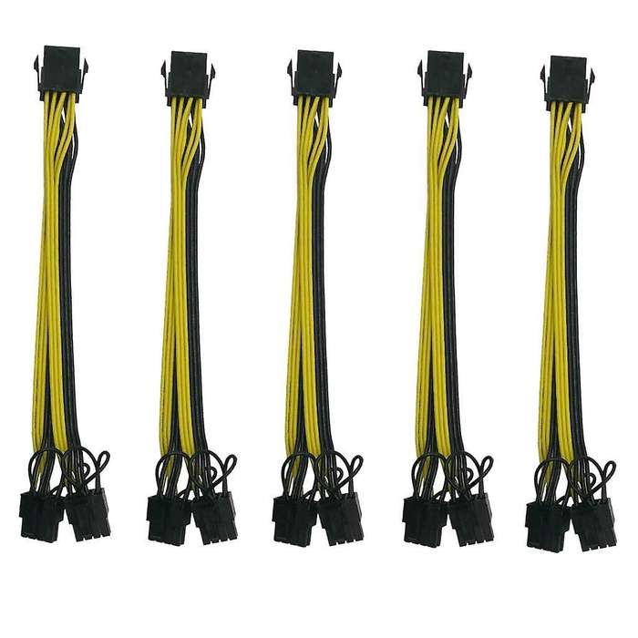 Motherboard Graphics 6 Pin to 8 Pin Pci-e Gpu Vga Hub Power Cable