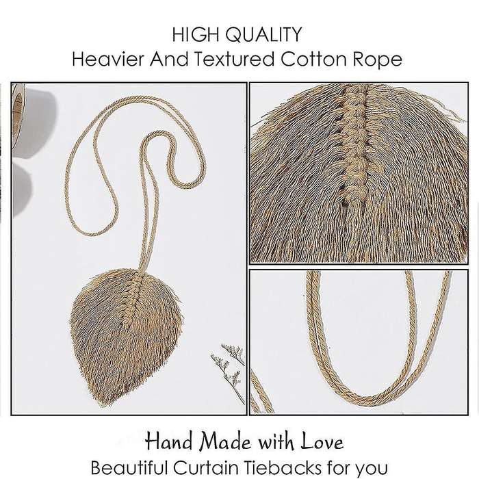 Curtain Tiebacks,curtain Tie Backs Hooks Rope Holder Buckle, Coffee