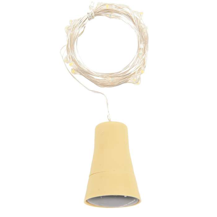 1pcs Solar 2m Cork Shaped 20 Led Night Fairy String Light Warm White