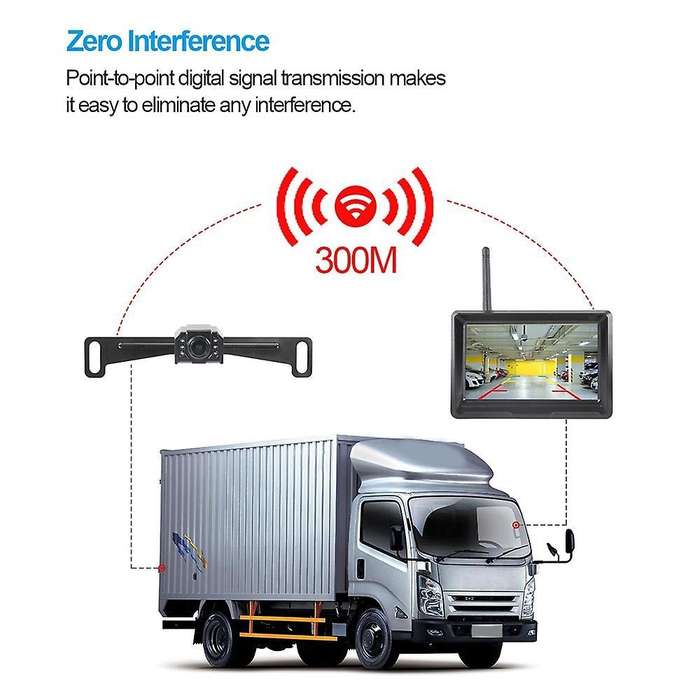 Car Monitor Parking System Rear View Color Display 5 Inch 2.4g