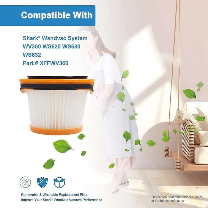 4 Pack Replacement Filter for Shark Wandvac System Wv360 Ws620 Ws630