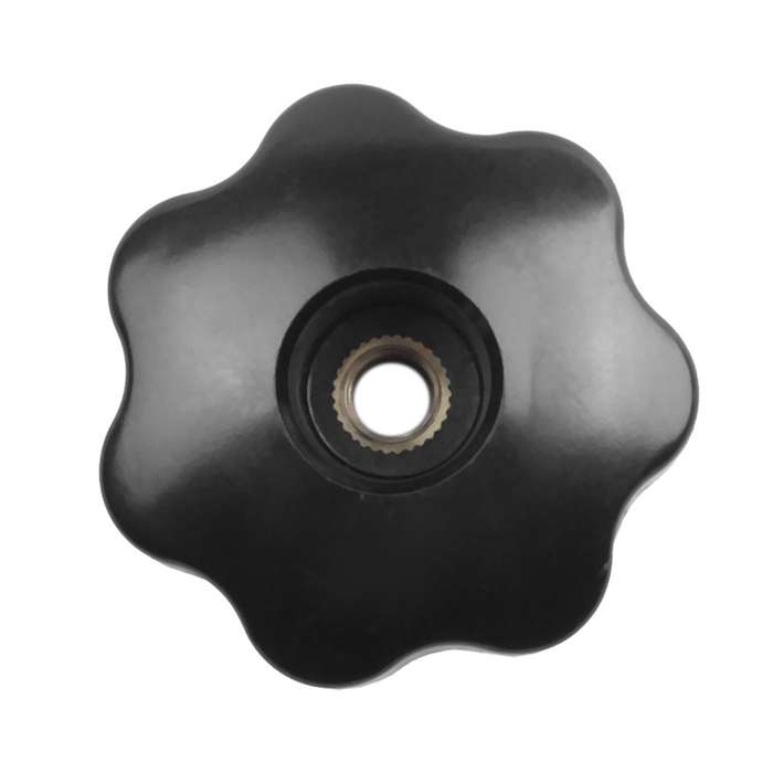 M8 X 50mm Diameter Thread Clamping Star Knob Black 4pcs
