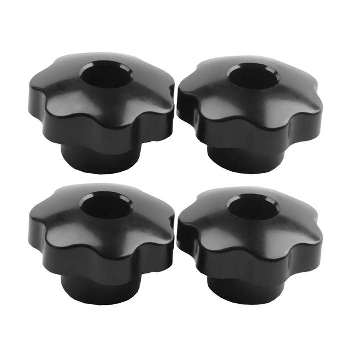 M8 X 50mm Diameter Thread Clamping Star Knob Black 4pcs
