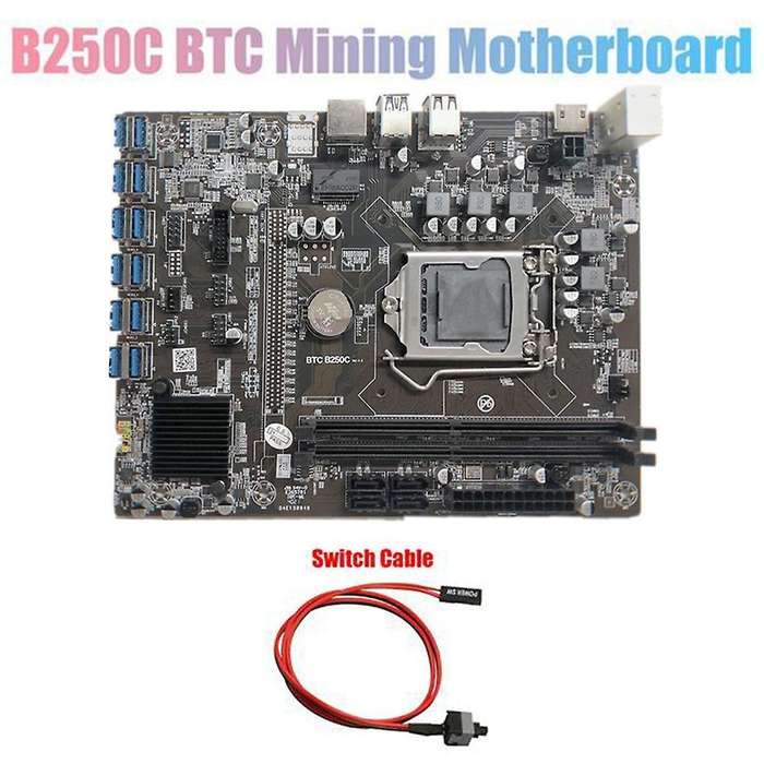B250c Btc Mining Motherboard+switch Cable 12xpcie to Usb3.0 Gpu Slot