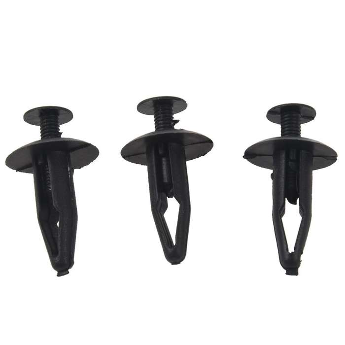50pcs 7mm Hole Plastic Fastener Rivet Push Retainer Bumper Clip Black