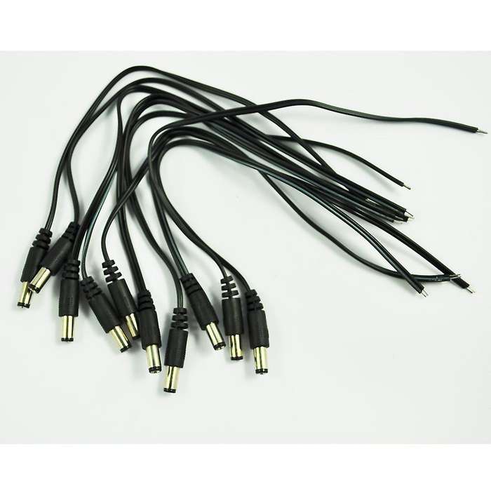 10pcs 5.5x2.1mm Male Dc Power Pigtails Plug Lead Cord for Cctv Camera