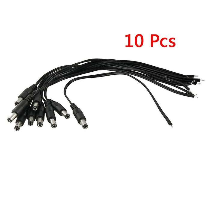 10pcs 5.5x2.1mm Male Dc Power Pigtails Plug Lead Cord for Cctv Camera