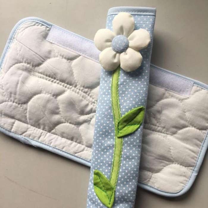 4pcs Flower Polka Dot Door/refrigerator Handle Cover Gloves Blue