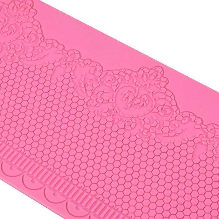 Diy Craft Honeycomb Impression Cake Lace Mat Fondant Border Silicone