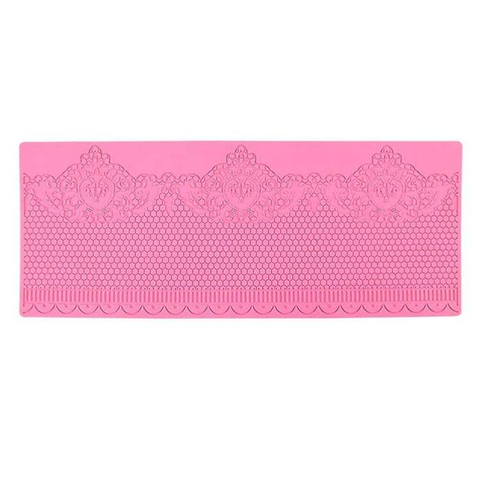Diy Craft Honeycomb Impression Cake Lace Mat Fondant Border Silicone