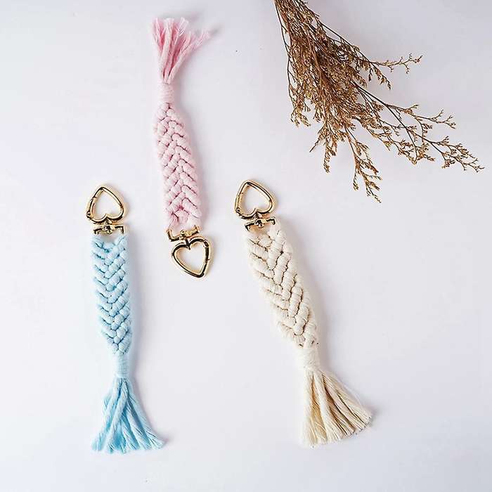 3pcs Bohemian Tassel Keychains Love Keychain
