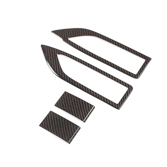 Real Carbon Fiber Door Window Lift Switch Button Cover Trim