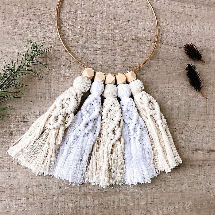 Handmade Macrame Tassel Wall Hanging Art Woven Tapestry Boho Home