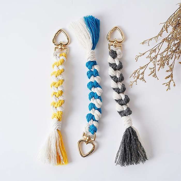 3pcs Tassel Keychains for Women Backpack Ornament Gift for Friends