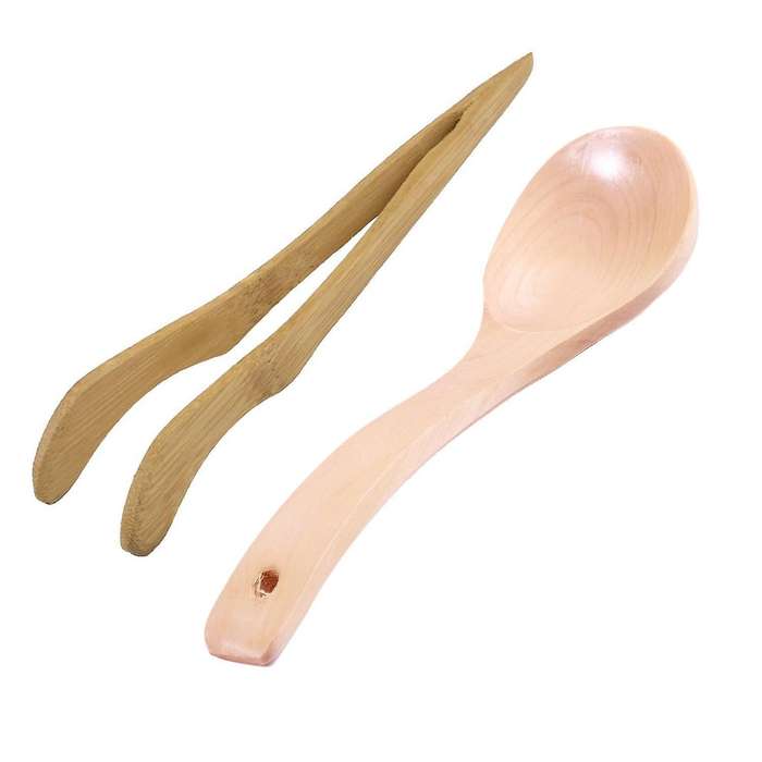 Kitchen Wood Round Head Rice Scoop Soup Ladle Spoon 7.5 Inch L