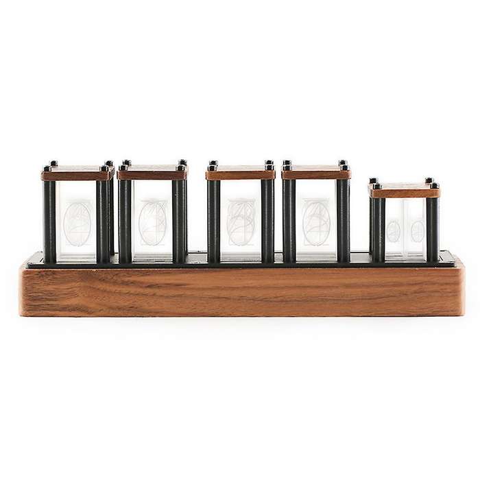 Rgb Imitated Glow Tube Clock Led Electronic Solid Wood Ornaments -1