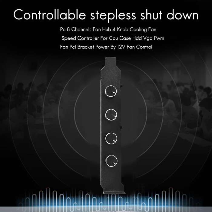 Pc 8 Channels Fan Hub 4 Knob Cooling Fan Speed Controller 12v