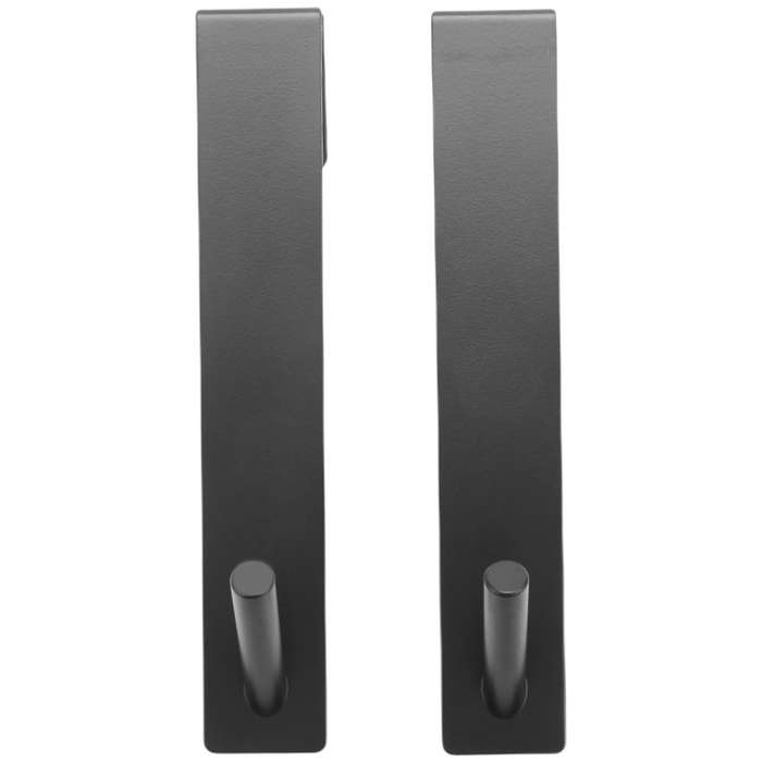 2 Pcs Bathroom Glass Door Rear Hooks Punch-free Back-hanging Black