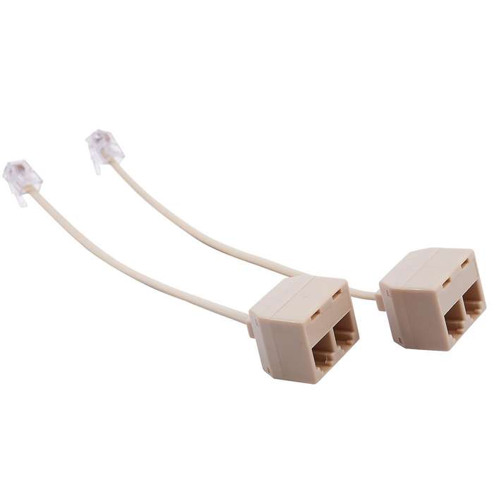 2 X 6p4c Rj11 Male to 2x Female Splitter Tele Pone Connector Adapter