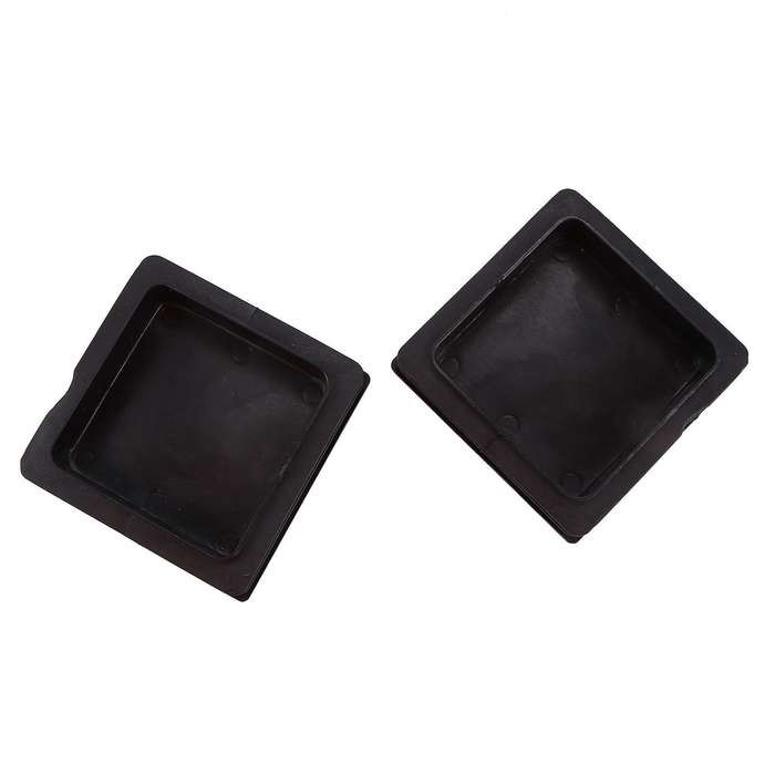 100mm X 100mm Plastic Ribbed Square End Caps Cover Tube Inserts 2 Pcs