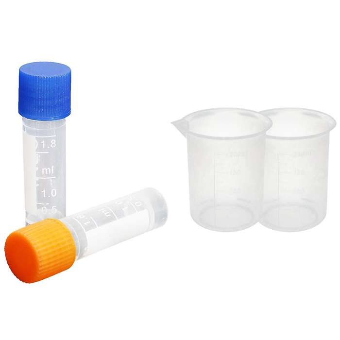 50x Plastic Graduated Cryovial Test Tube Sample Pipe with Seal Cap