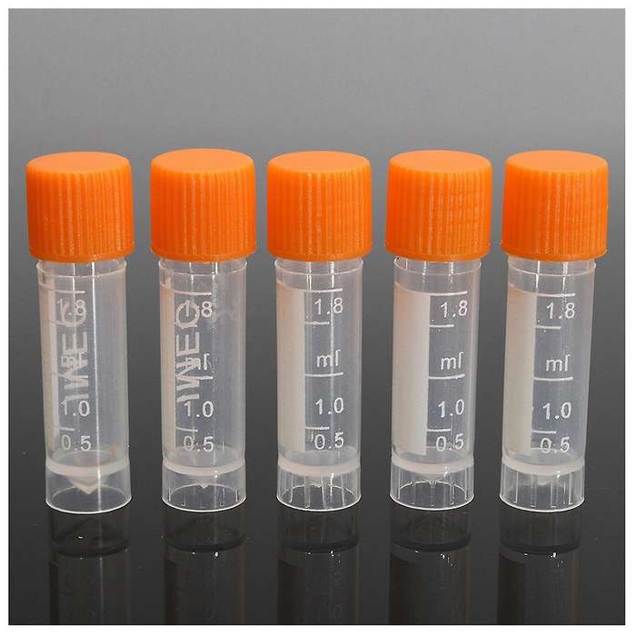 50x Plastic Graduated Cryovial Test Tube Sample Pipe with Seal Cap