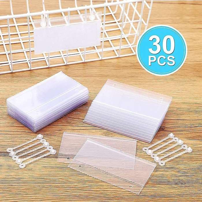 Plastic Label Holders Price Tag Ticket Hanger Clips (30)