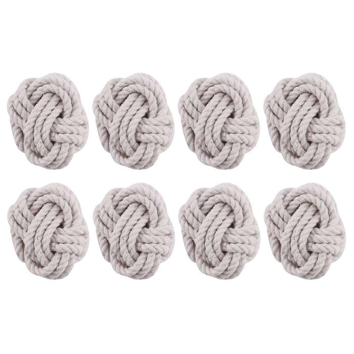 8pcs Model Room Natural Jute Napkin Ring Rope Woven Buckle Linen