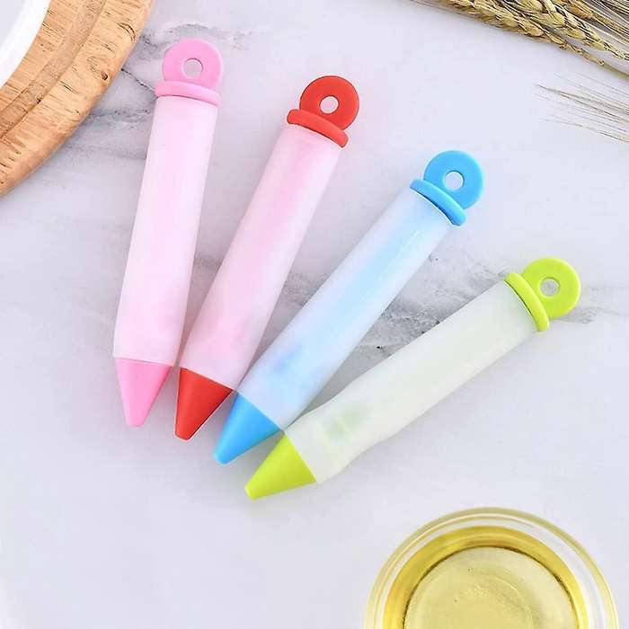 4pcs Silicone Food Writing Pen Diy Decorating Pen for Cake Cookie