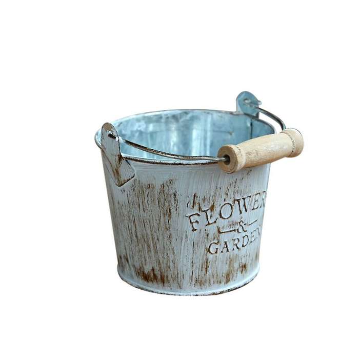 Country Metal Flower Bucket Craft Iron Bucket Small Flower Pot