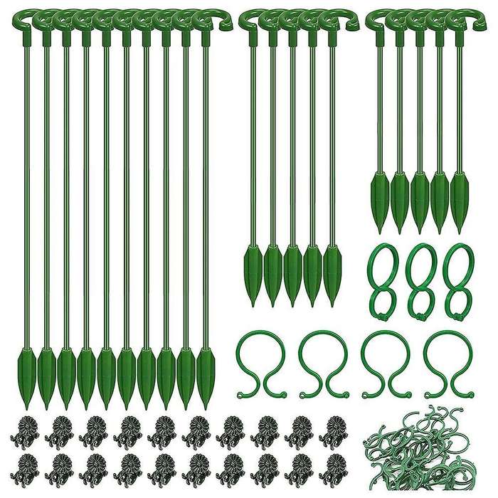 60pcs Plant Supports Set-20 Pack Flower Plant Stakes Sticks (3 Sizes)