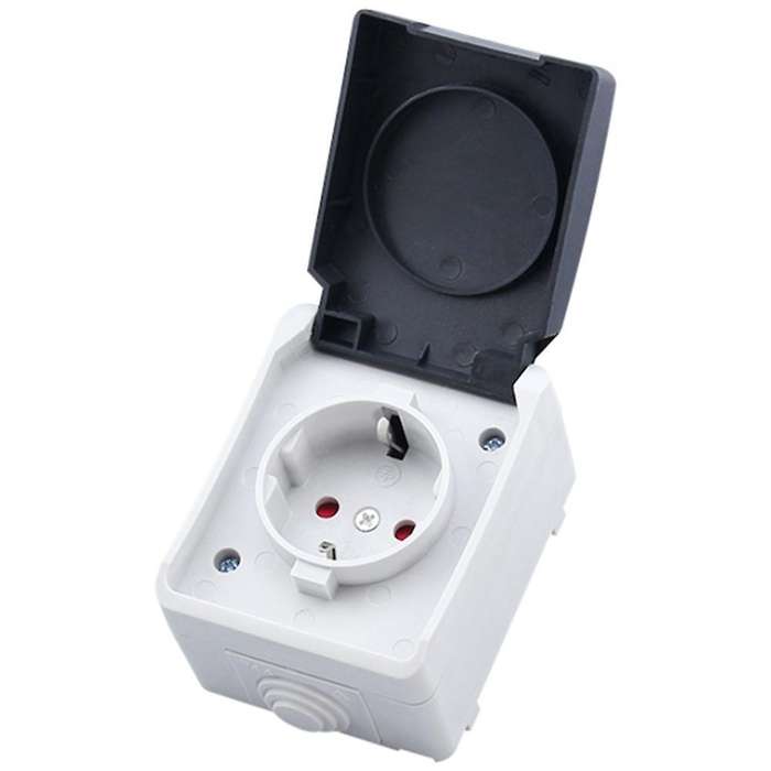 2p+e 16a 250v Ip44 Outdoor Power Socket with Cover Eu Plug(single)