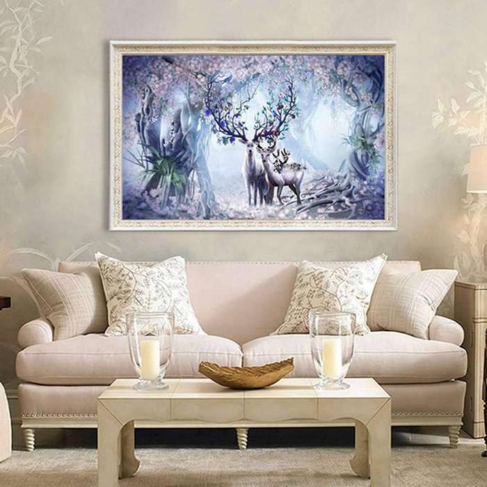 Diy 5d Diamond Painting, Rhinestone Embroidery Elk House