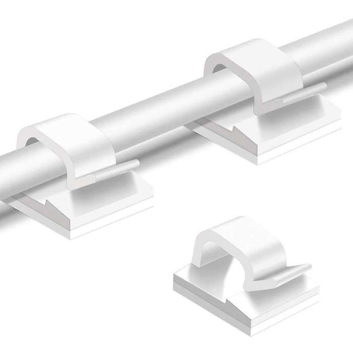 100 Pcs Self-adhesive Cable Holder,cable Clamps,cable Clips (white)