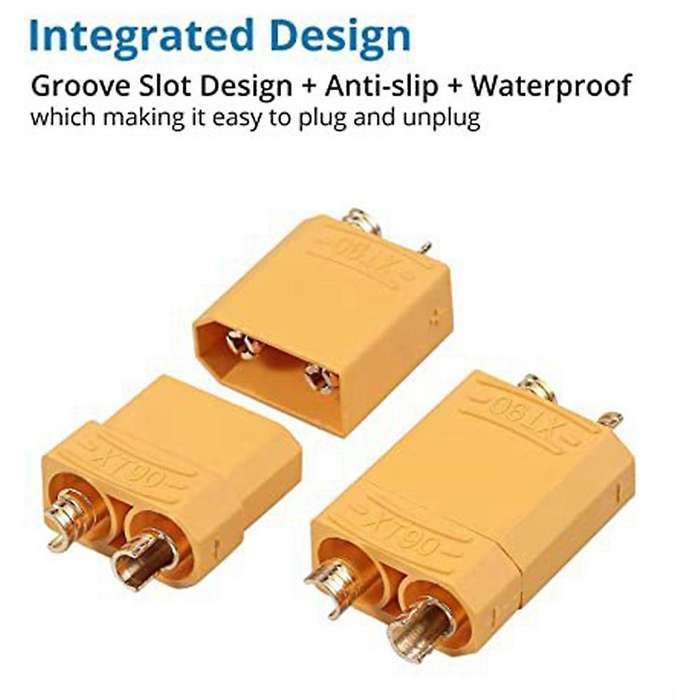 Xt90 Connector 5 Pairs Male for High-amp Rc Lipo Battery Gold Plated
