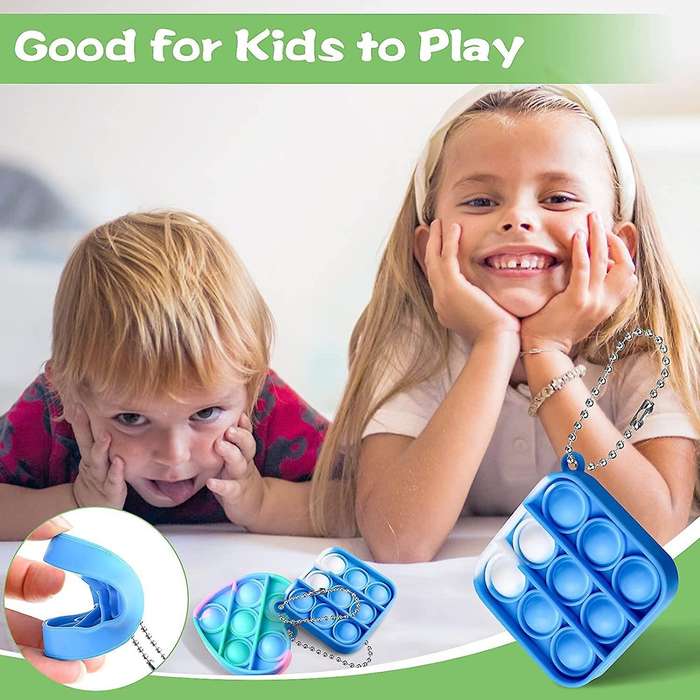 6 Pcs Mini Fidget Sensory Toy Silicone Keychain Toy Decompression