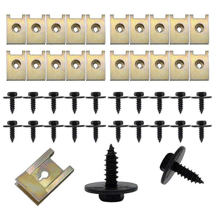 20 Pairs Of Screws Nut Clip Kit Sheet Metal Nut Clip Clip Wheel Arch