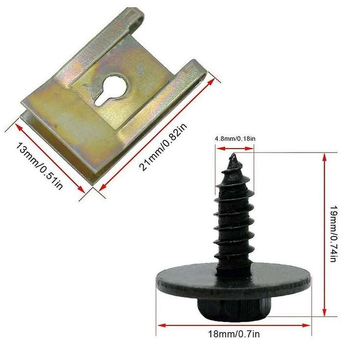 20 Pairs Of Screws Nut Clip Kit Sheet Metal Nut Clip Clip Wheel Arch
